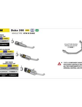 Collettore Racing KTM DUKE 390 2021/2023 taglia unica