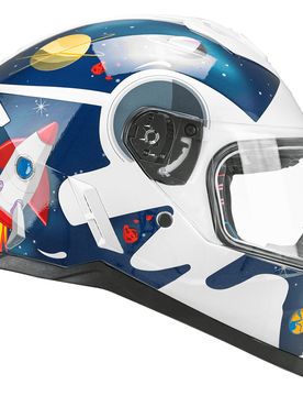 Casco Moto Bambino Integrale 265S MICRO SPACE Blu Bianco taglia M