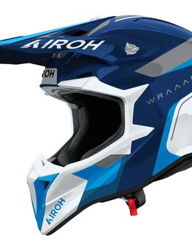 Casco Moto Cross Enduro WRAAAP CONQUER Blu Lucido taglia XXS