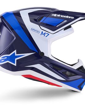 Casco Moto Cross Enduro SM7 Rise Ece06 blu bianc taglia L