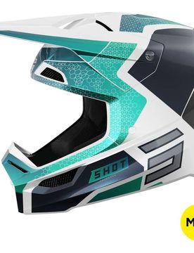 Casco Moto Cross Enduro RACE PHASER Blu Turchese Perla taglia L