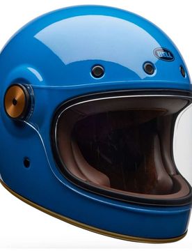 Casco Moto Integrale Custom BULLITT GT Blu Vintage taglia S