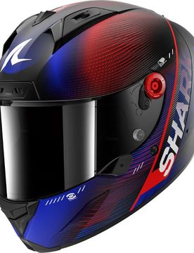 Casco Moto Integrale AERON SPEED-TECH Mat Carbon Blu R taglia L
