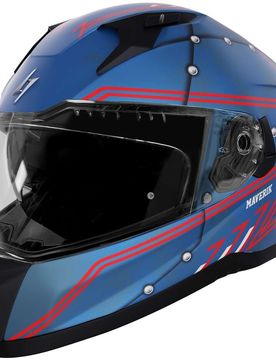 Casco Moto Integrale BLASTER MAVERICK Blu Metal Opac taglia XS