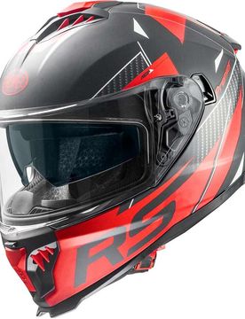 Casco Moto Integrale TYPHOON RS92BM Nero Opaco Rosso taglia S