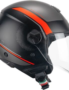 Casco Moto Jet 167M FLO DOT Nero Arancione fluo opaco lu taglia M1