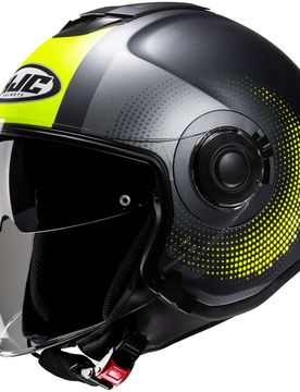 Casco Moto Jet i40N PYLE MC3HSF Nero Opaco Giallo taglia M