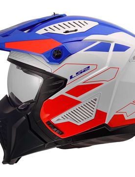 Casco Moto Jet OF606 DRIFTER TREK Bianco Blu Rosso taglia 2XL