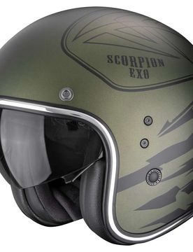 Casco Moto Jet BELFAST EVO DAWG Verde Opaco taglia S