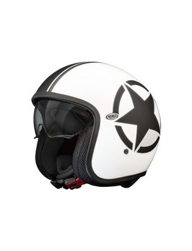 Casco Moto Jet VINTAGE STAR 8 BM Bianco Opaco taglia M