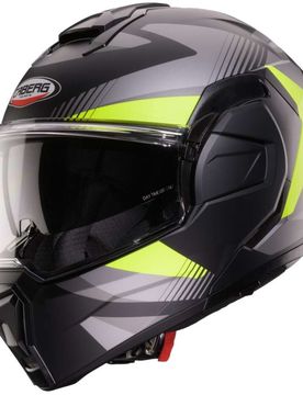 Casco Moto Modulare P/J TRIP LUNAR Nero Opaco Grigio taglia M