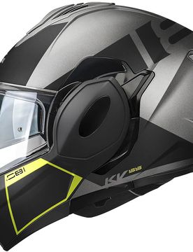 Casco Moto Modulare P/J KV55F YORK Titanio Nero Giallo taglia S