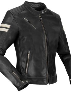 Giubbotto Moto Donna LADY ROMEO Nero Bianco taglia 48