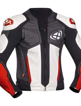 Giubbotto Moto In Pelle Racing VENDETTA EVO JK Nero Bia taglia M