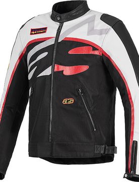Giacca Moto AXTON JACKET Nero Bianco Rosso taglia 2XL