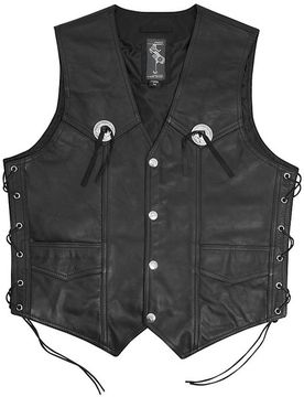 Gilet Moto Custom In Vera Pelle A-Pro Modello Gambler taglia 3XL