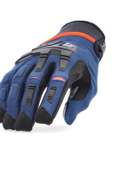 Guanti Moto Cross Enduro CE X-ENDURO Blu Arancio taglia XL