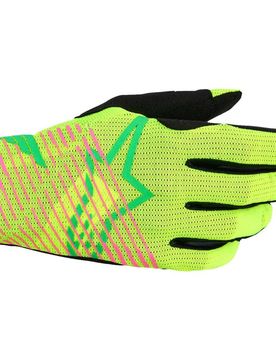 Guanti Moto Cross Enduro RADAR Verde Rosa Giallo taglia 2X