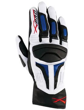 Guanti Moto A-Pro In Pelle Pieno Fiore FirePower White/Blu taglia M