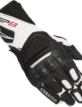 Guanti Moto in Pelle Racing SP-8 v2 Nero Bianco taglia 2XL