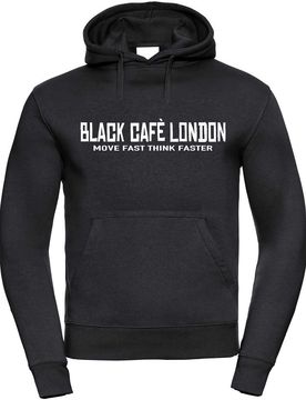 Felpa London 2.0 Con Cappuccio Stampata Nero Bian taglia M