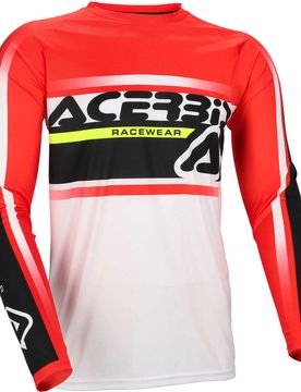 Maglia MotoCross Enduro MX LINEAR LUGO Rosso Bianco taglia S