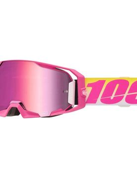 Maschera Moto Cross Enduro ARMATIC SELLARS Rosa Giallo taglia uni