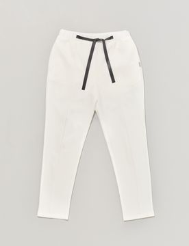 Pantalone bianco baggy in crêpe con coulisse nera in similpelle 10-16 anni
