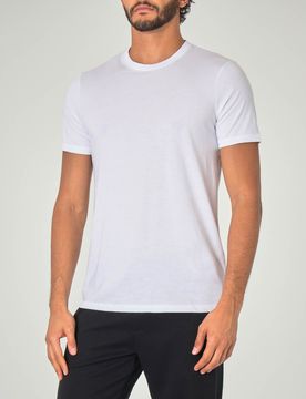 T-shirt bianca Exchange mezza manica tinta unita in pima cotton