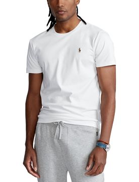 T-shirt bianca tinta unita Polo in pima cotton