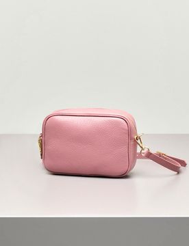 Cross bag in pelle rosa antico effetto martellato