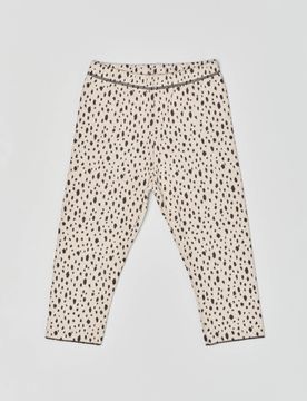 Pantalone in felpa con stampa animalier all over e vita elasticizzata 9-18 mesi