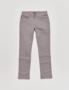 Pantalone grigio cinque tasche Junior in gabardina di cotone stretch