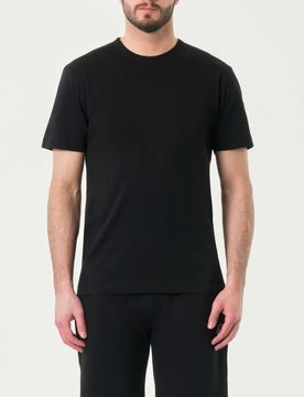 T-shirt K-way nera mezza manica in jersey di puro cotone