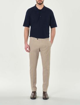 Pantalone chino New Rolf sabbia in gabardina di cotone stretch