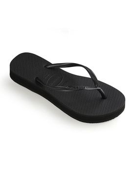 Slim Flatform nere con zeppa e fascette tono su tono con logo in rilievo
