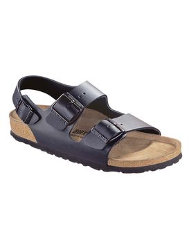 Sandalo Milano nero in pelle con cinturino sul tallone