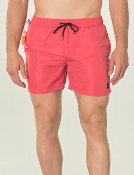 Boxer mare fucsia tinta unita con taschino sul retro