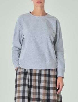 Felpa grigia in cotone stretch con caldo interno felpato