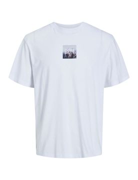 T-shirt bianca relaxed-fit in puro cotone con stampa cactus fronte e retro