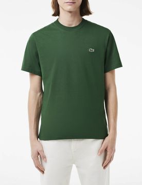 T-shirt verde mezza manica in puro cotone classic-fit