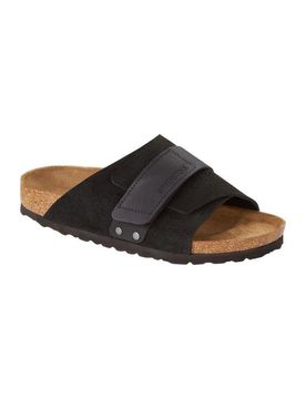 Sandalo Kyoto nero in pelle scamosciata con cinturino con velcro