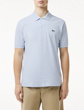 Polo azzurro melange classic fit L.12.64 in petit piqué