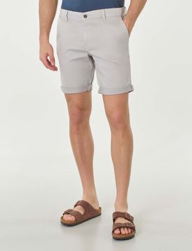 Bermuda chino grigio slim fit in cotone stretch armaturato
