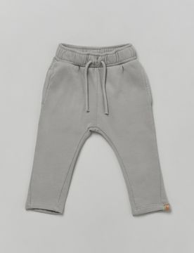Pantalone salvia in felpa di cotone con coulisse