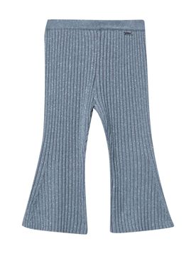 Pantalone Liu Jo flare grigio in misto lana a costine glitterato