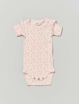 Body Lil'Atelier rosa a costine con stampa floreale