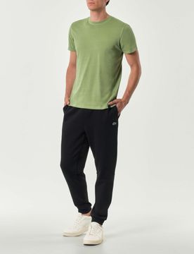 Pantaloni neri in felpa di cotone tapered-fit