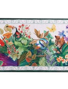 Tappeto Naif a fantasia giungla verde 52x80