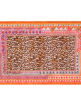 Tappeto Kiriku a fantasia a tema orientale leopardato 52x120